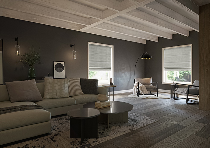 Braemar, Echoed Blue - Motorised Roman Blind - Image 6